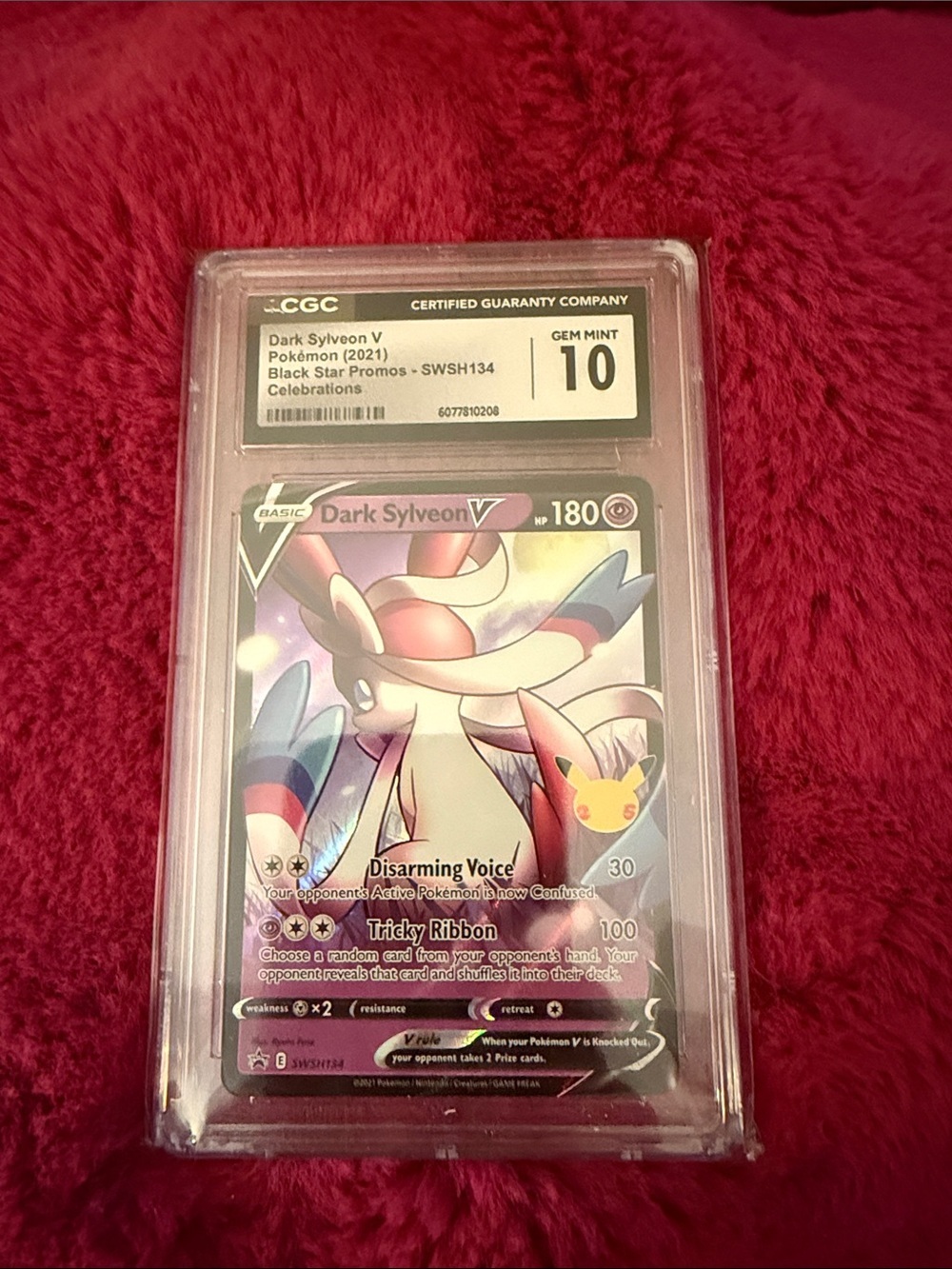 Pokemon Dark Sylveon V Card - Pink, Purple, Blue Holo 10MINT